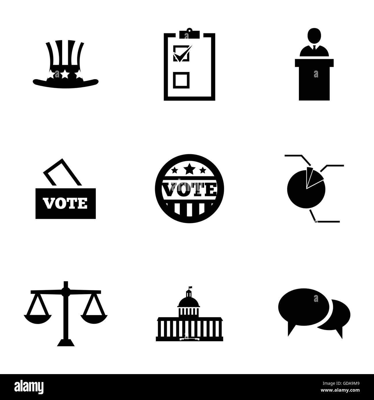 Vector black electiion icons set Stock Vector Image & Art - Alamy