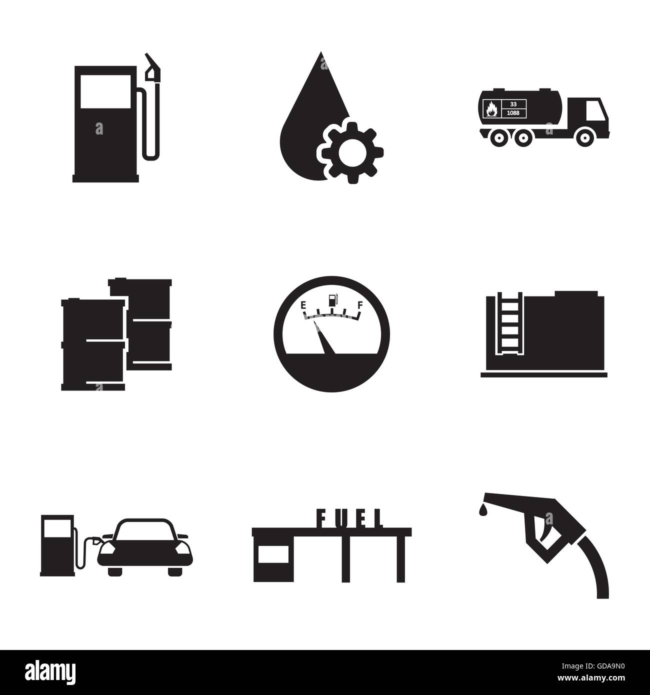 Vector black gear icons set Stock Vector Image & Art - Alamy