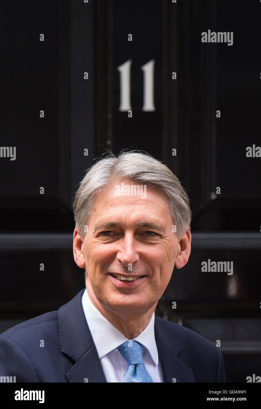 Chancellor Philip Hammond waits to meet US Treasury Secretary Jacob Lew outside 11 Downing Street, in Westminster, London. Stock Photo