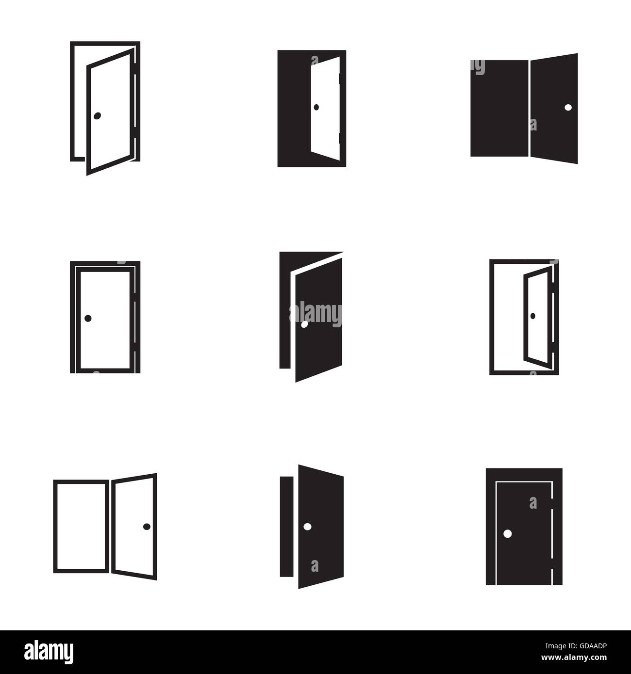 Vector black door icons set Stock Vector Image & Art Alamy