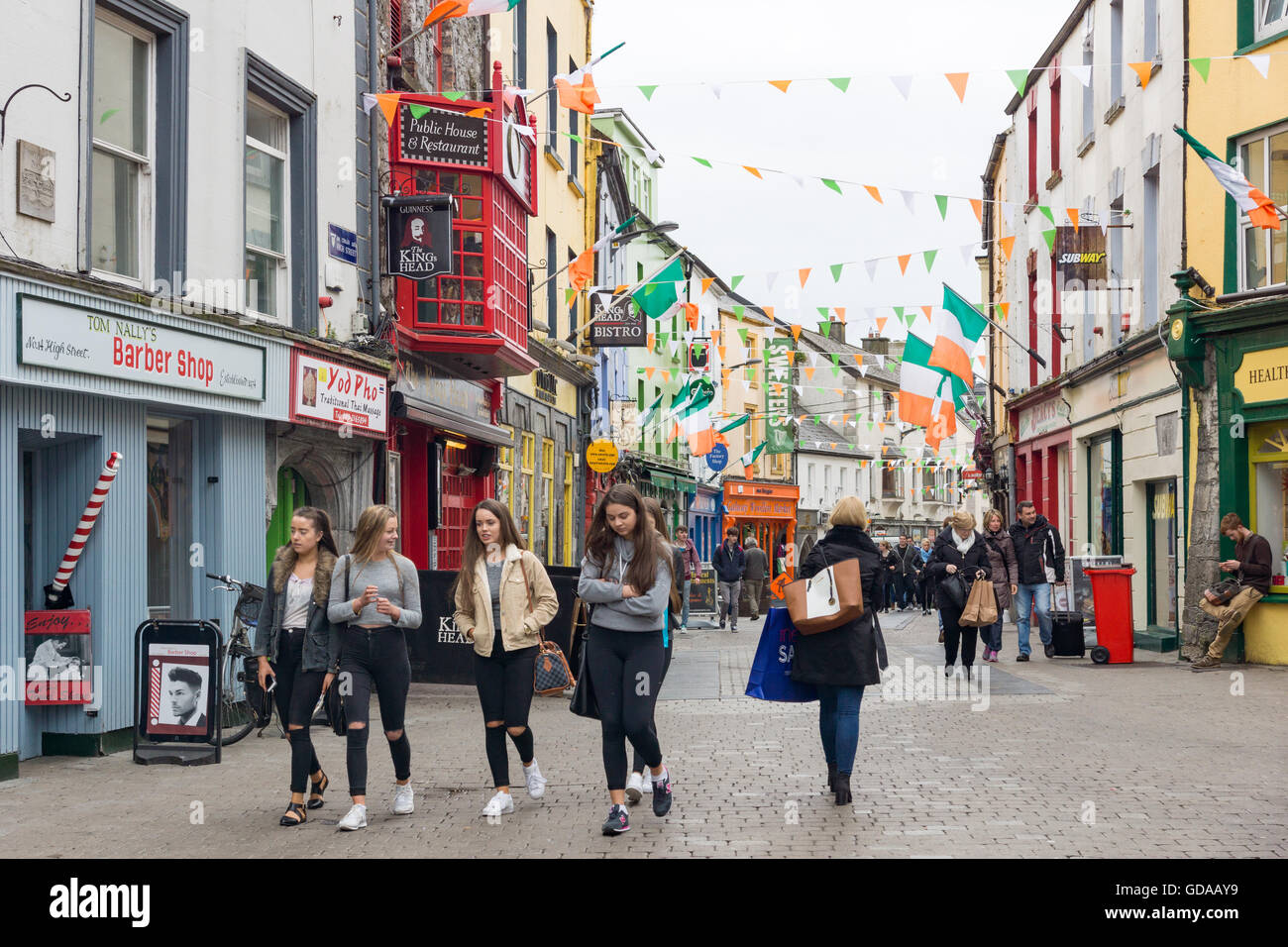 Ireland, Galway, Galway Footpath Stock Photo