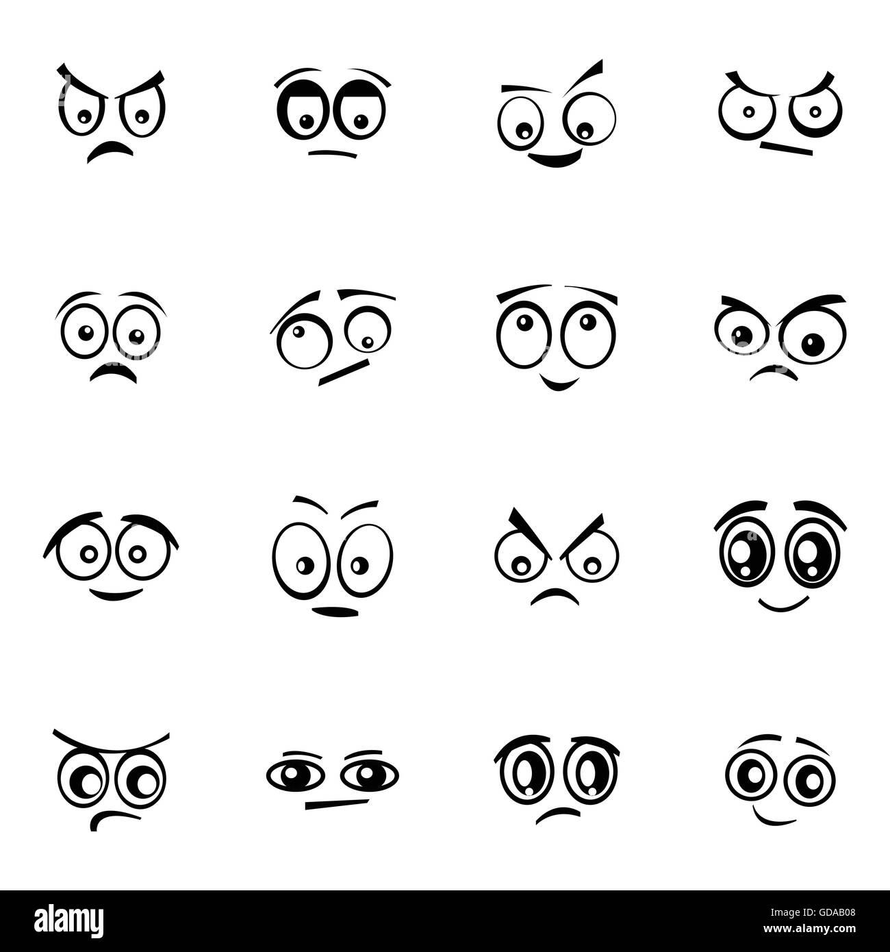 Vector black cartoon eyes set Stock Vector Image & Art Alamy