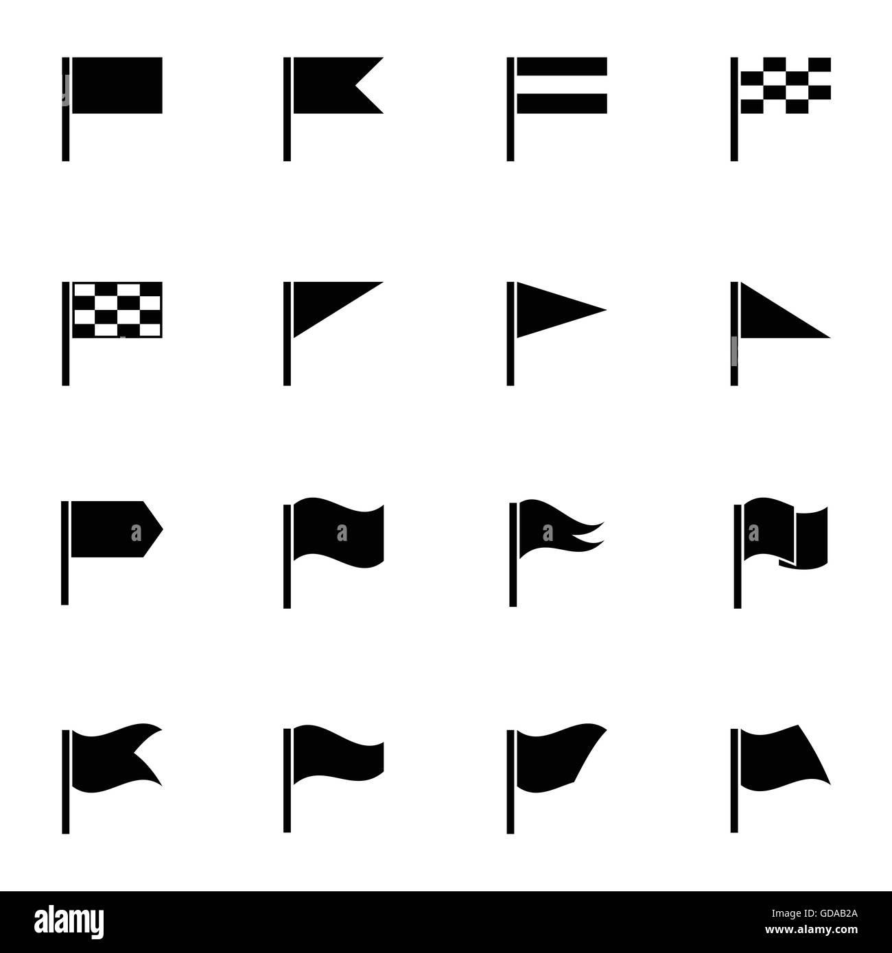 Vector black flag icons set Stock Vector Image & Art Alamy