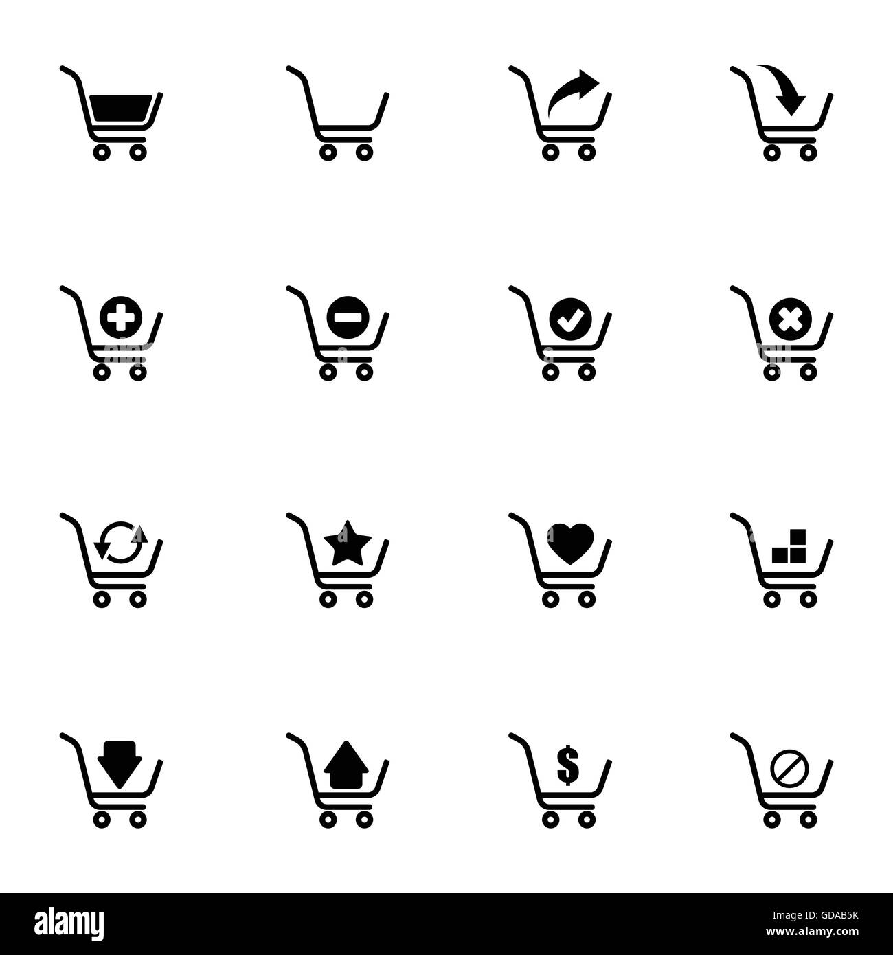 Vector black shopping cart icons set Stock Vector Image & Art - Alamy