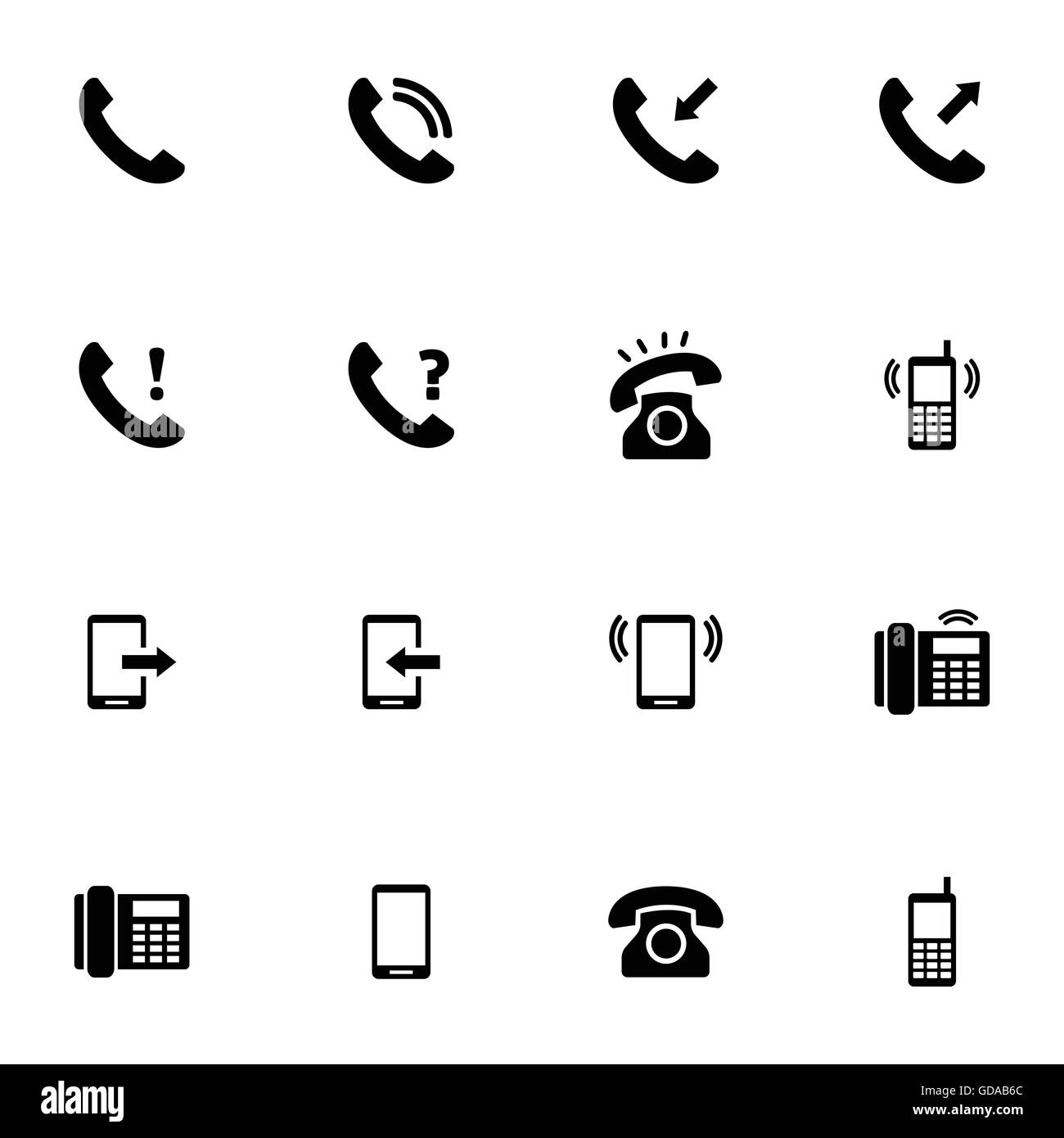 Vector black telephone icons set Stock Vector Image & Art - Alamy