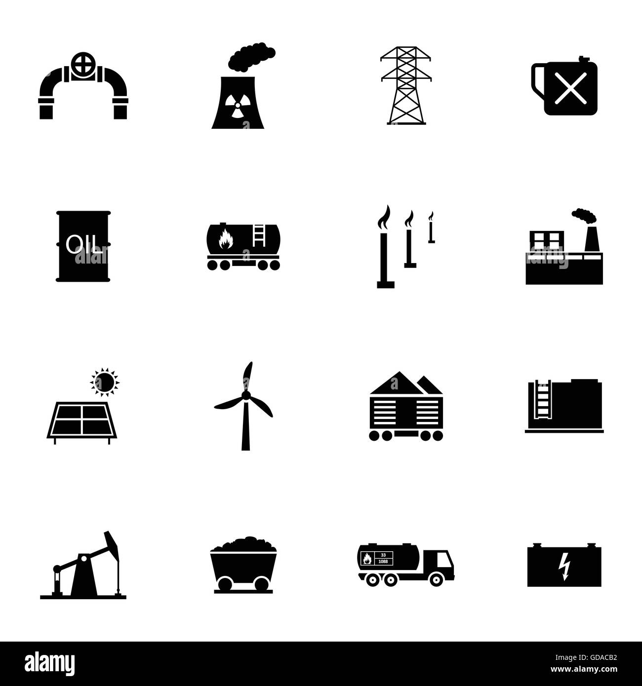 Vector black industry icons set Stock Vector Image & Art - Alamy