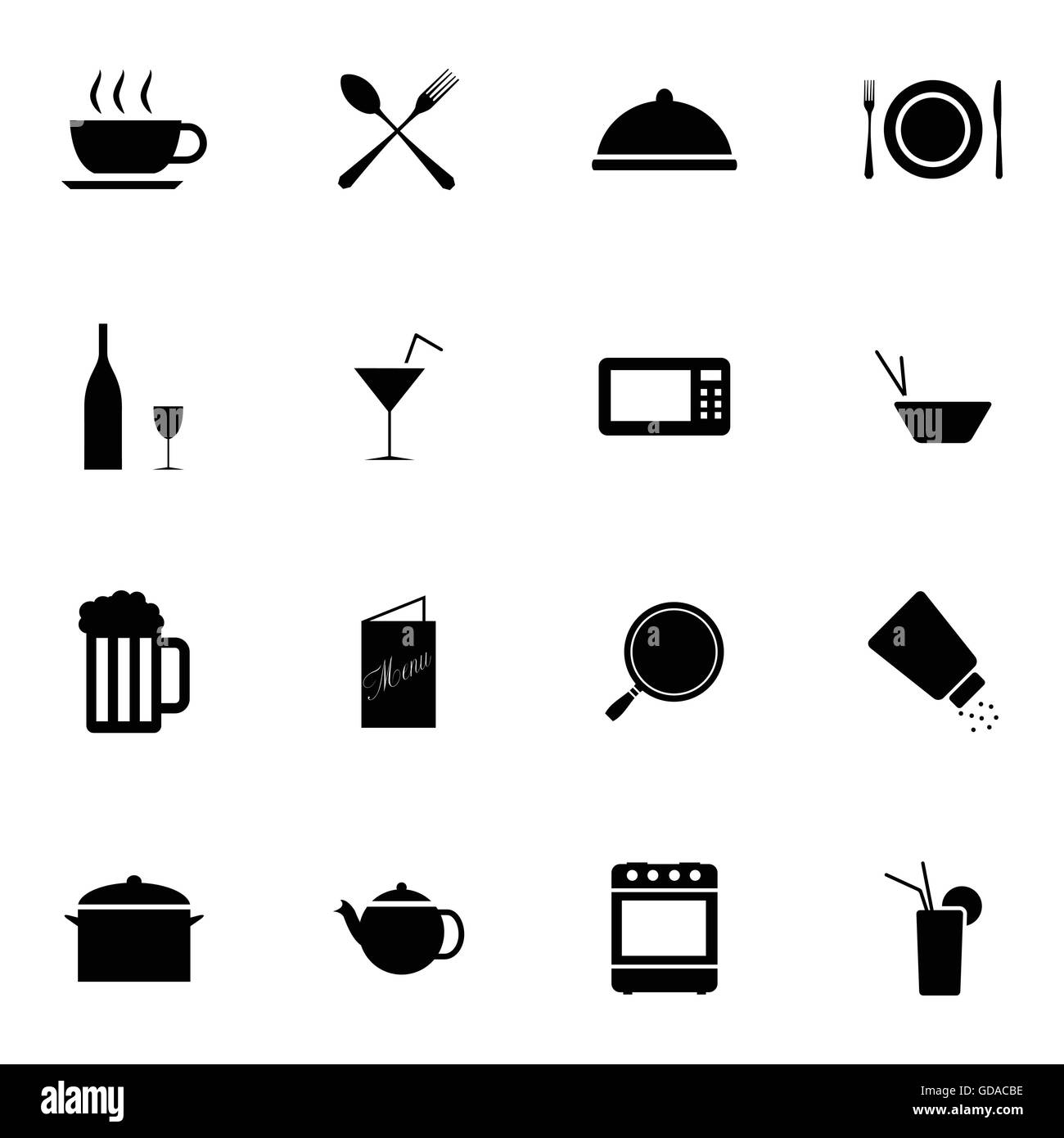 Vector Black Food Icons Set Stock Vector Image And Art Alamy