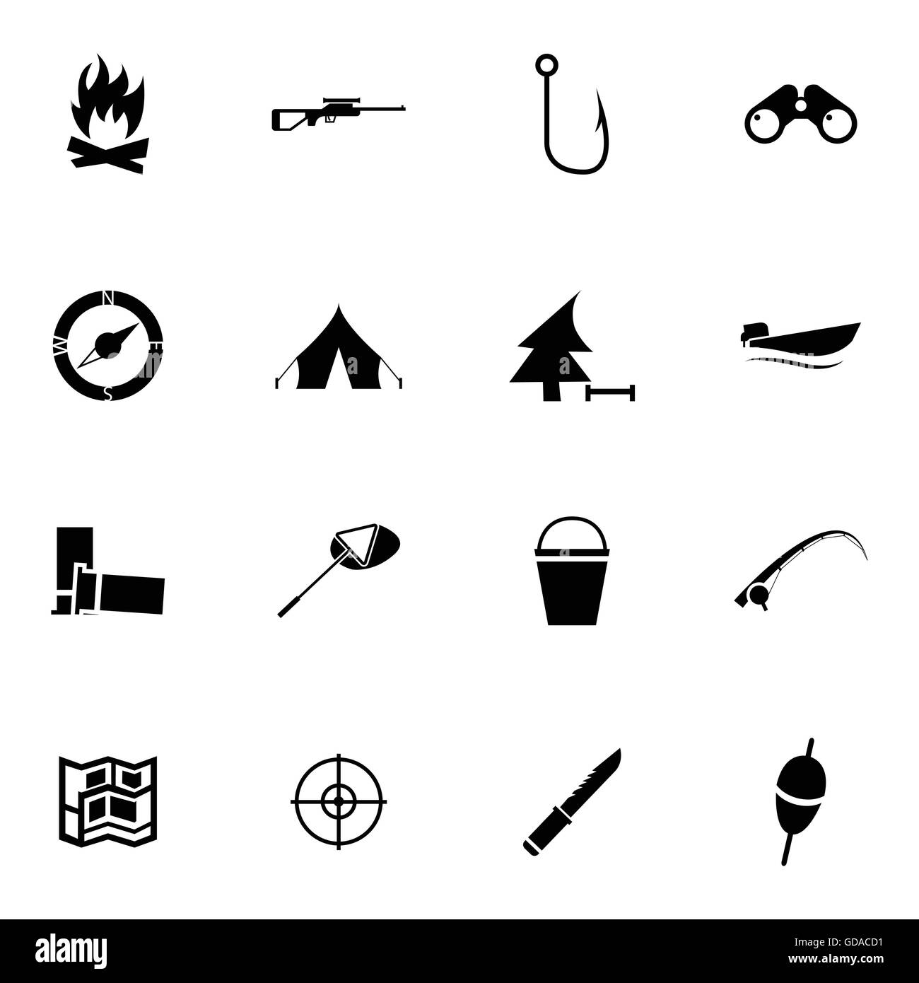 Vector Black Hunting Icons Set Stock Vector Image & Art - Alamy