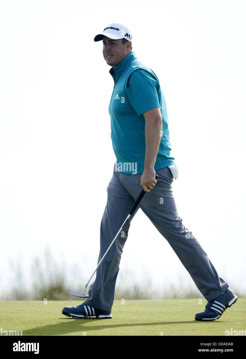 England's Ryan Evans after putting on the fifth green during day one of