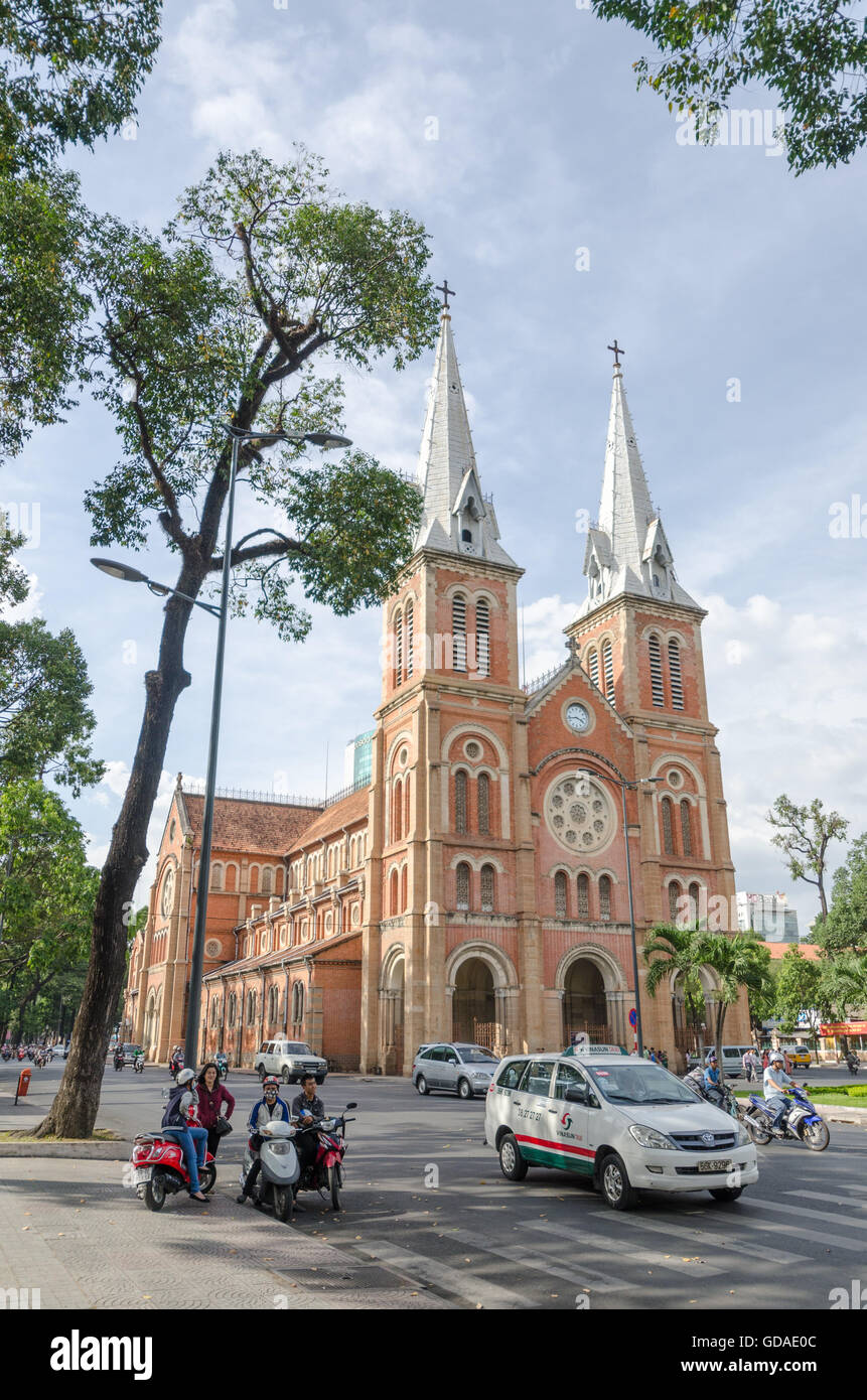 Vietnam, Ho Chi Minh City, Cathedral Stock Photo