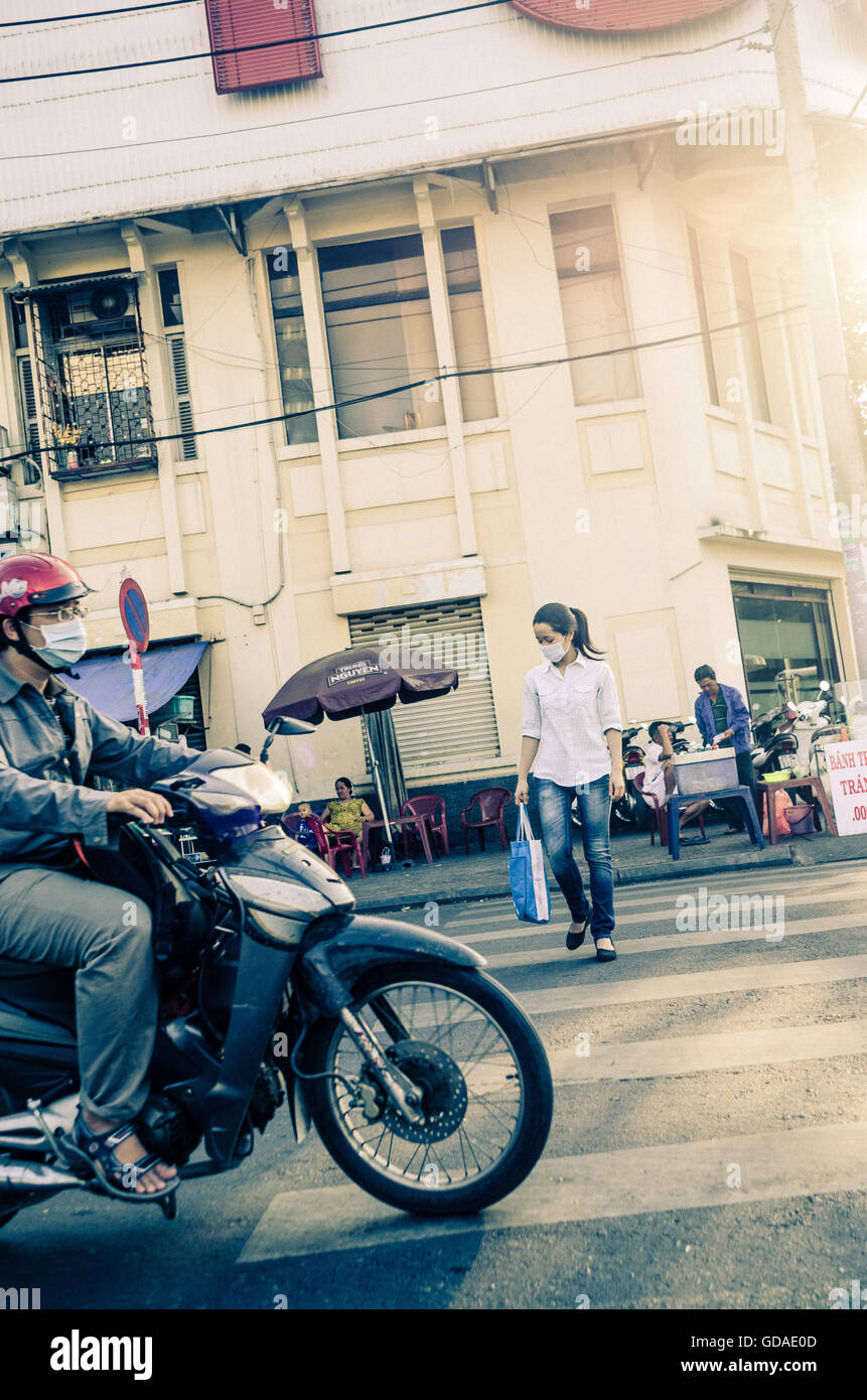 Vietnam, Ho Chi Minh City, Street Scene Stock Photo