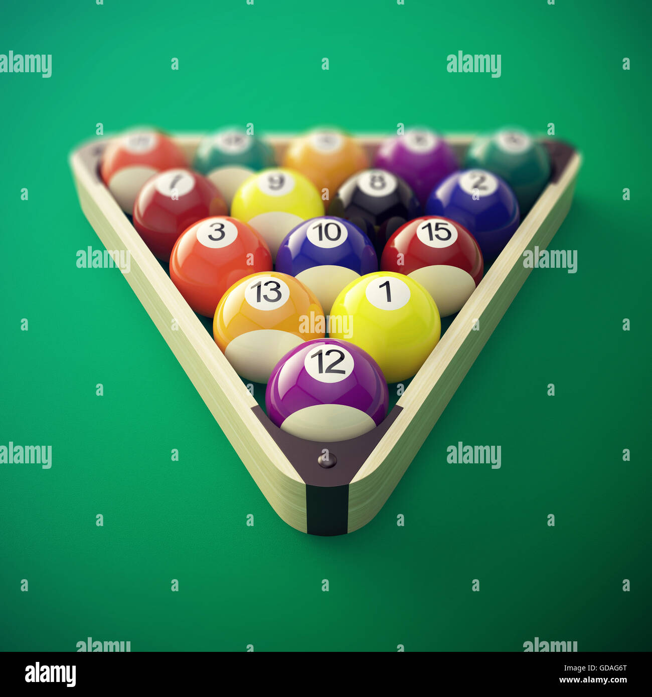 Billiard balls set illustration, 8 Ball Pool Table Billiards Rack
