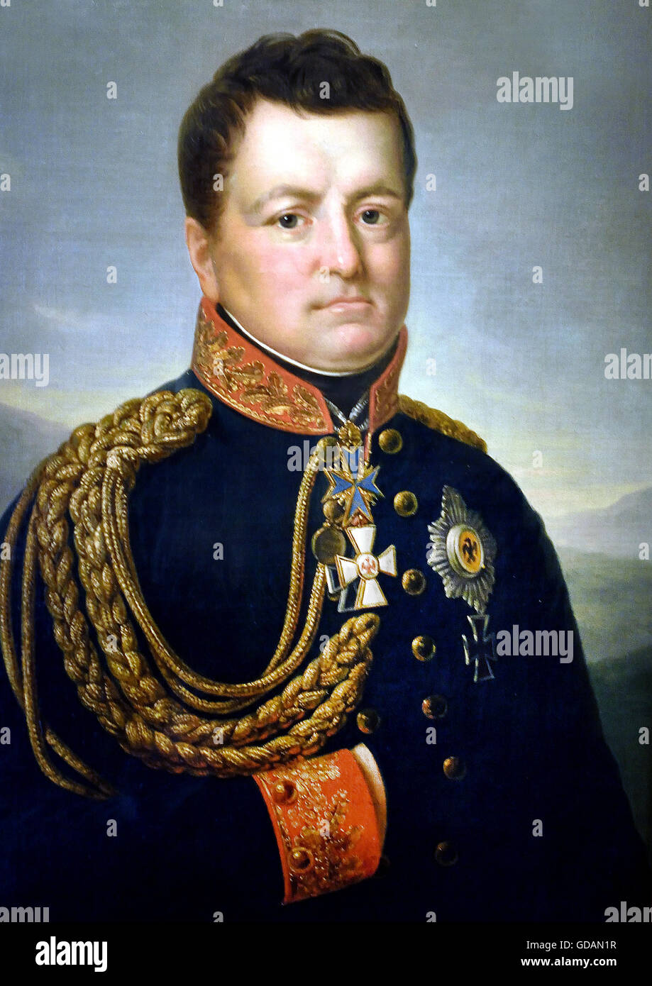 Count August Wilhelm Neidhardt von Gneisenau (1760-1831) in the dark blue uniform of a Prussian general ( Painter Clausewitz, Marie of ) Germany Stock Photo