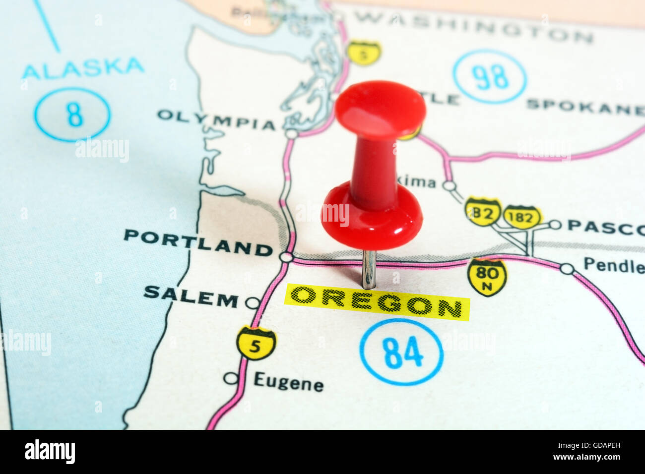 Oregon map usa hi-res stock photography and images - Alamy