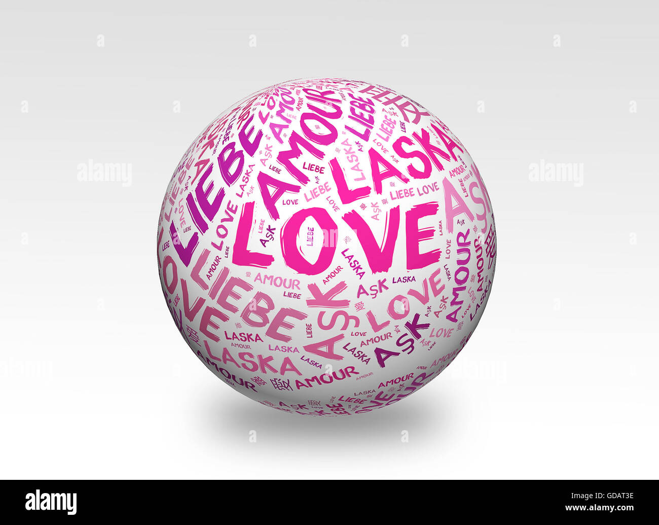 Love concept word cloud in many languages of the world Stock Photo