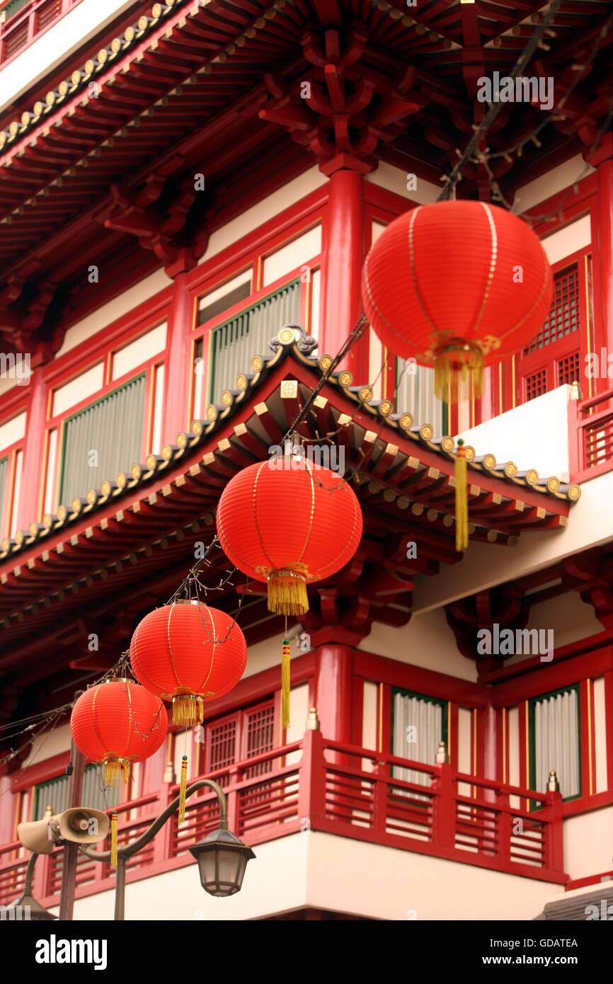 Alltag auf den strassen im Chinatown und Altstadt von Singapur im Inselstaat Singapur in Asien. Stock Photo