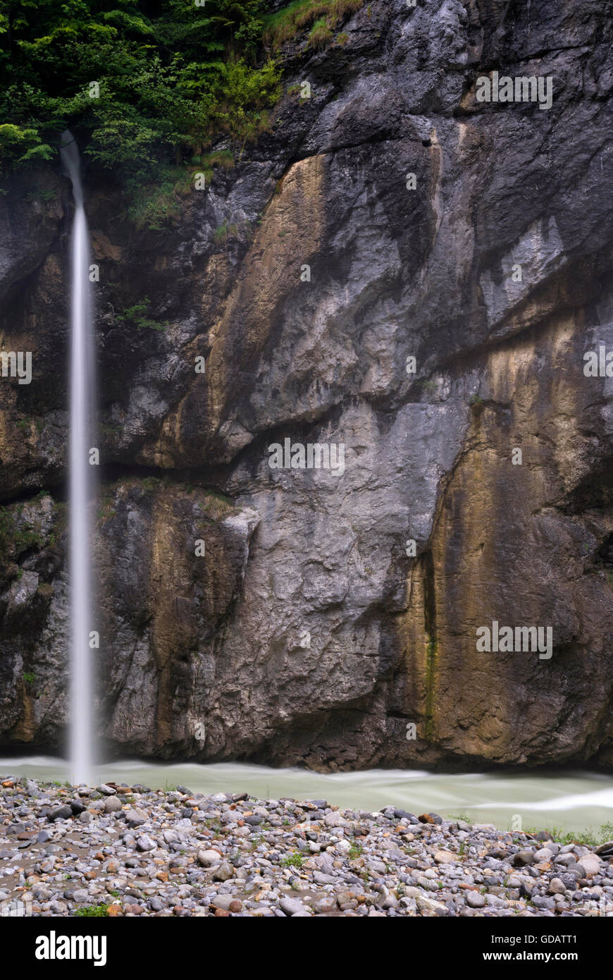 Waterfall in the Aare Gorge near Meiringen in the Swiss Bernese Oberland Stock Photo