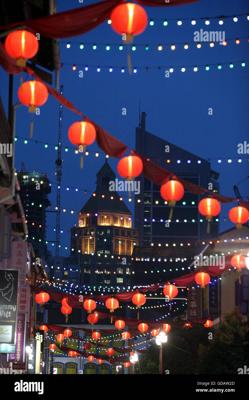 Asiatische Laternen in einem Laden im Chinatown und Altstadt von Singapur im Inselstaat Singapur in Asien. Stock Photo