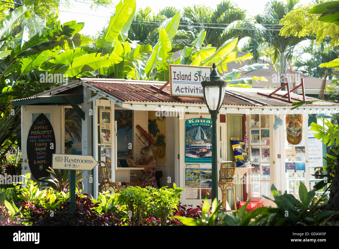 USA,Vereinigte Staaten,Amerika,South Pacific,Hawaii,Kauai,Old Koloa Town,shops Stock Photo