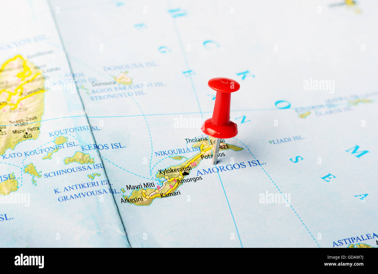 Island amorgos map hi-res stock photography and images - Alamy