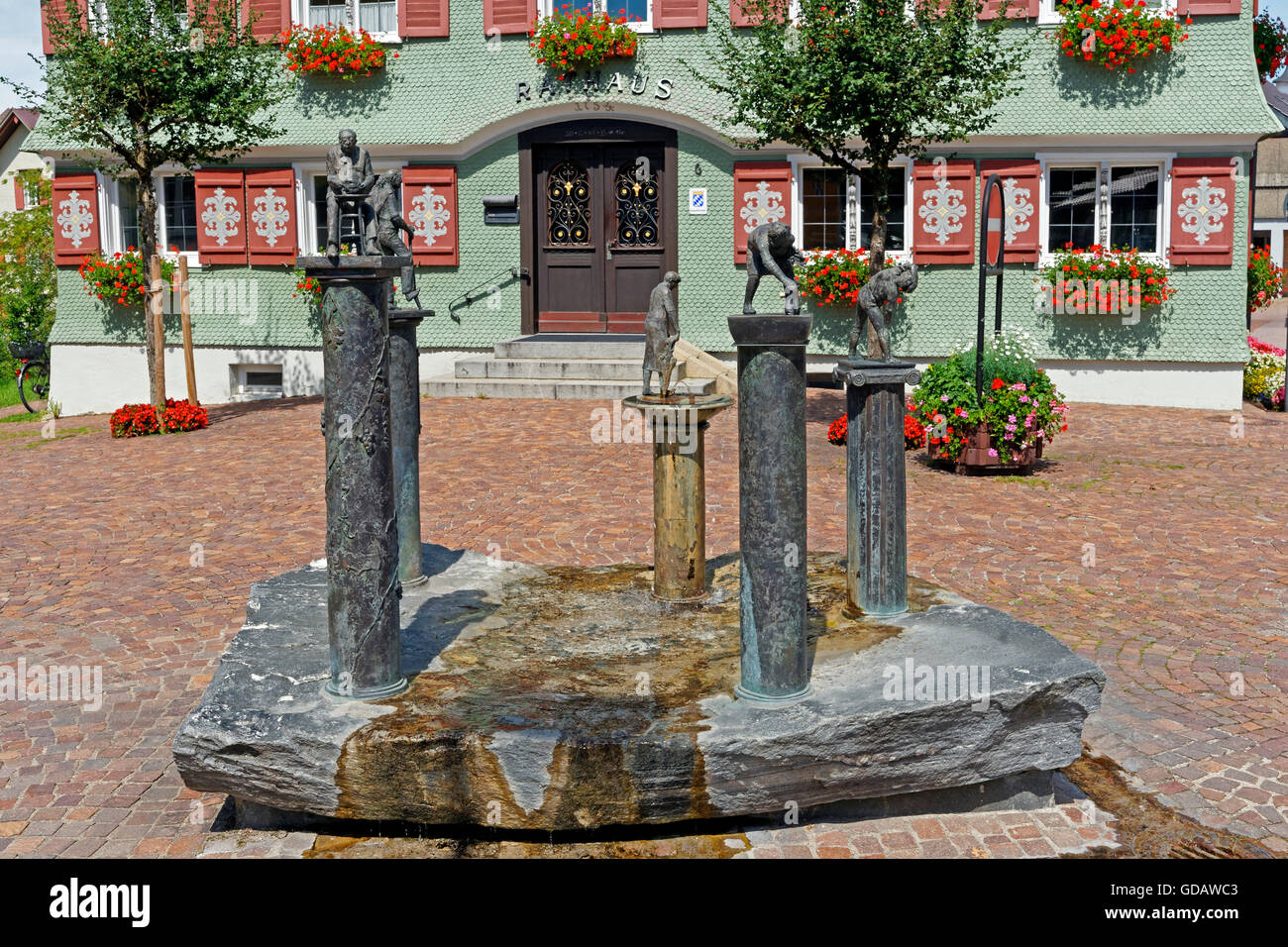 City hall,Kneipp well, Stock Photo