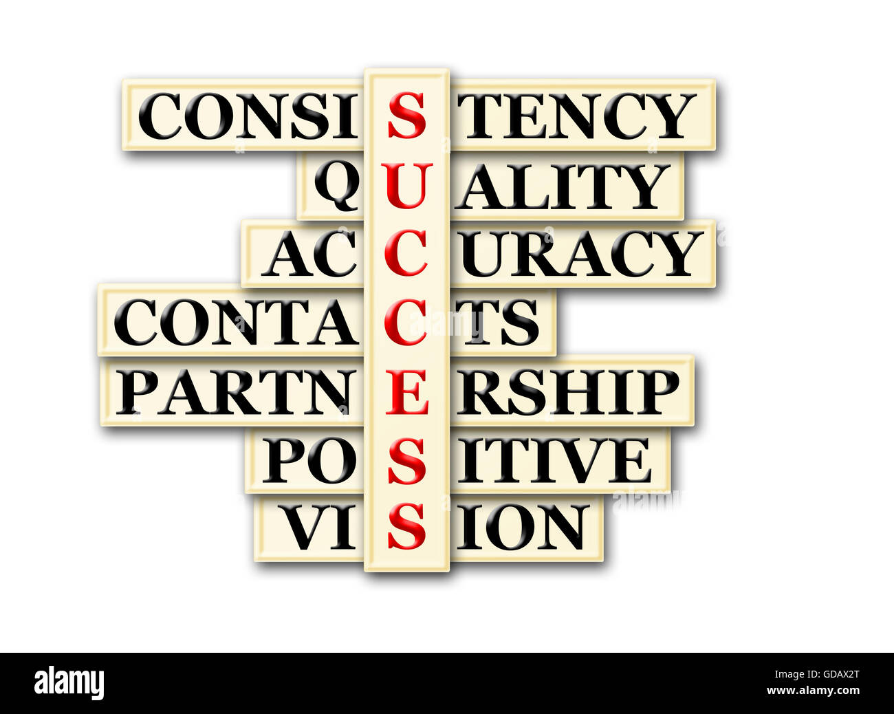 Acronym Of Success And Other Releated Words On White Stock Photo Alamy