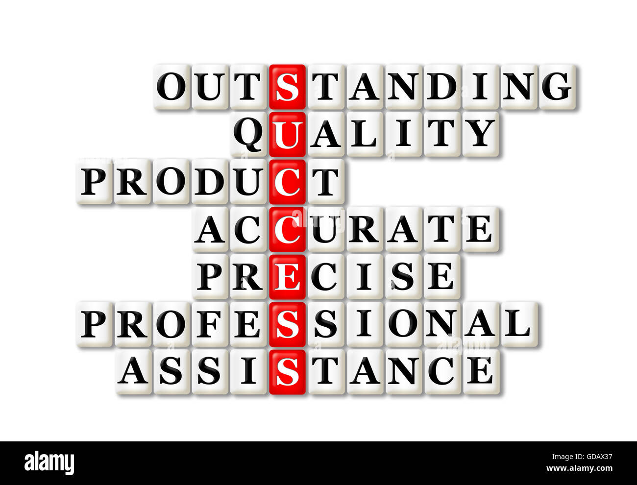 acronym of success and other releated words on white Stock Photo - Alamy