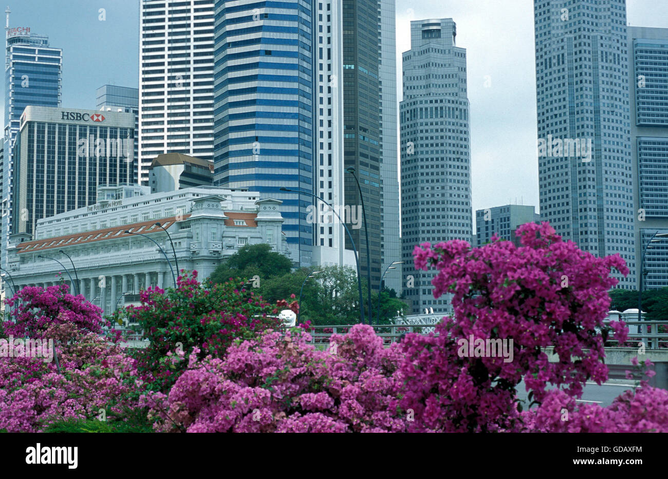 Die Innenstadt von Singapur in Suedostasien. Stock Photo