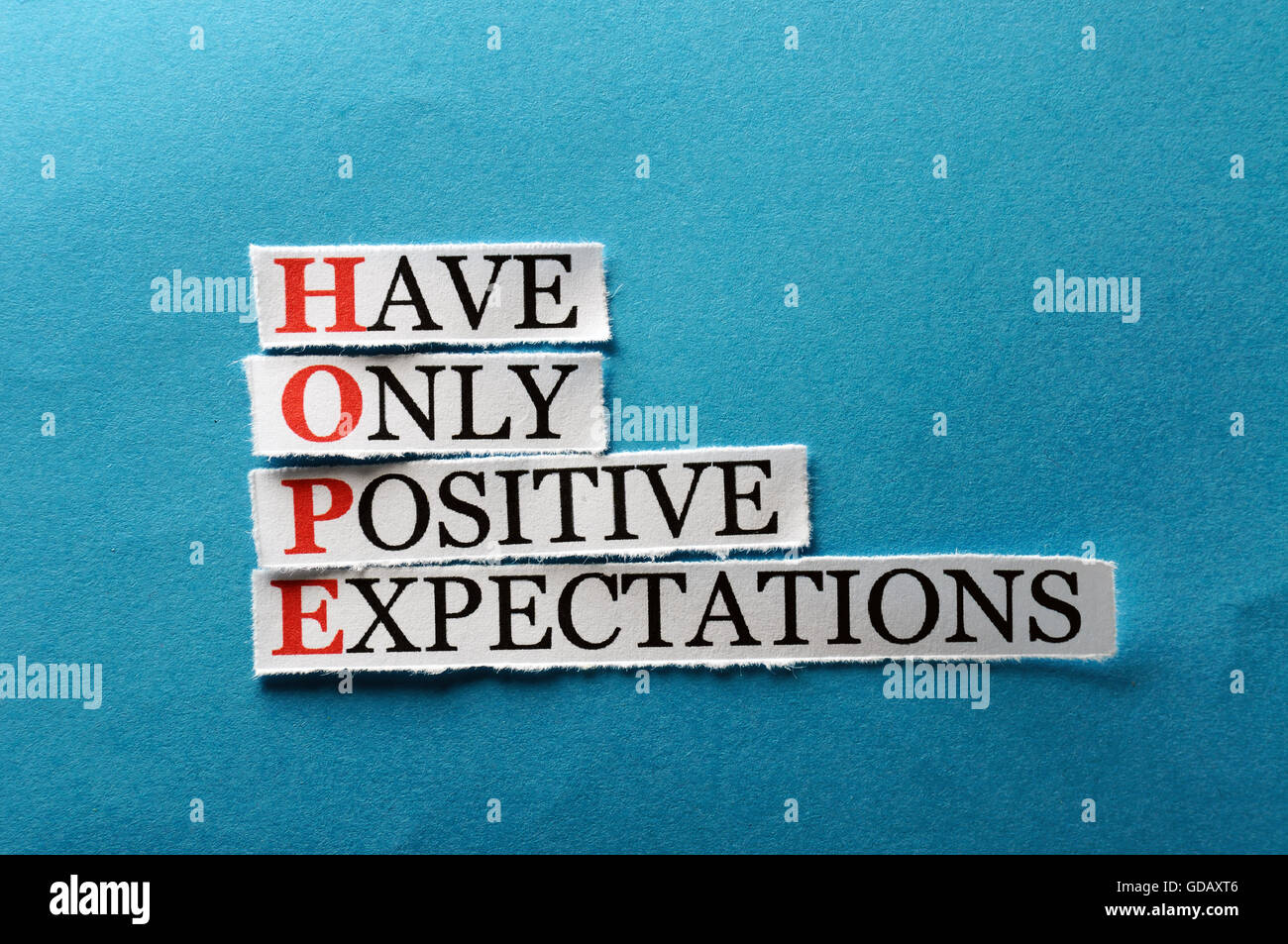 hope acronym concept , words on cut paper hard light Stock Photo - Alamy