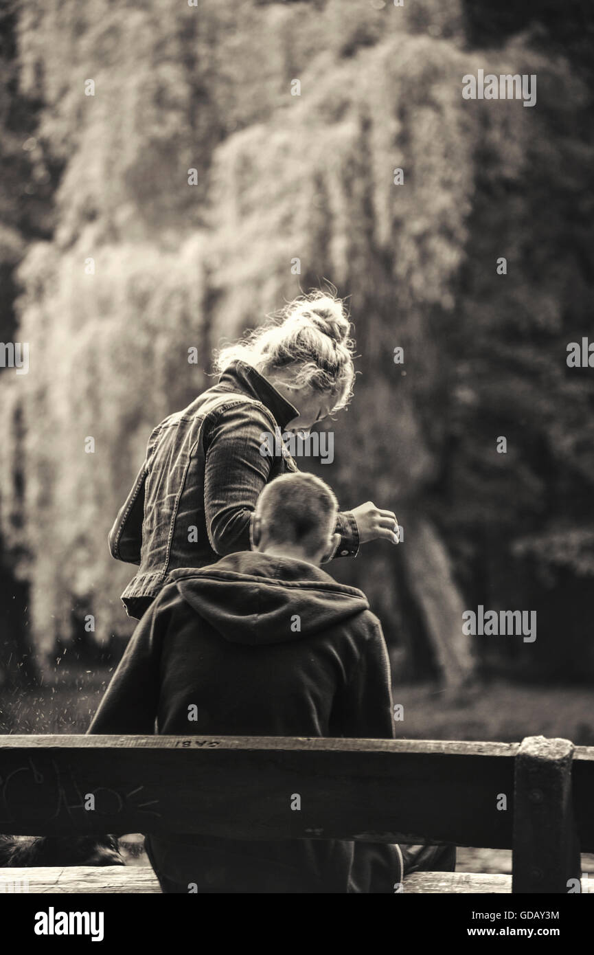 young couple in nature Stock Photo