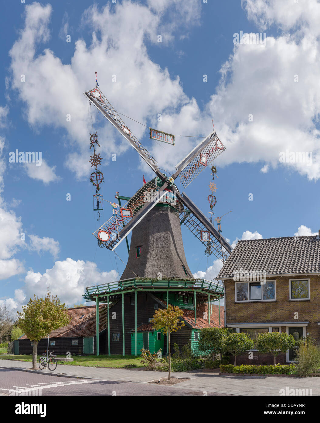 Windmill The Yearling in festive decoration Stock Photo