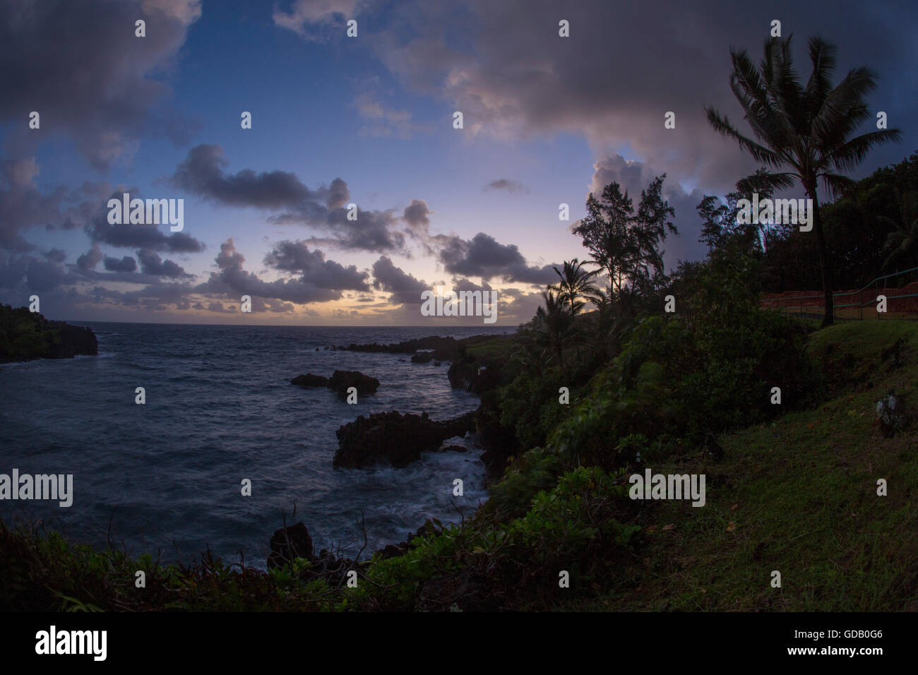 Maui,Wai'anapanapa,State park,coast,USA,Hawaii,America,evening, Stock Photo