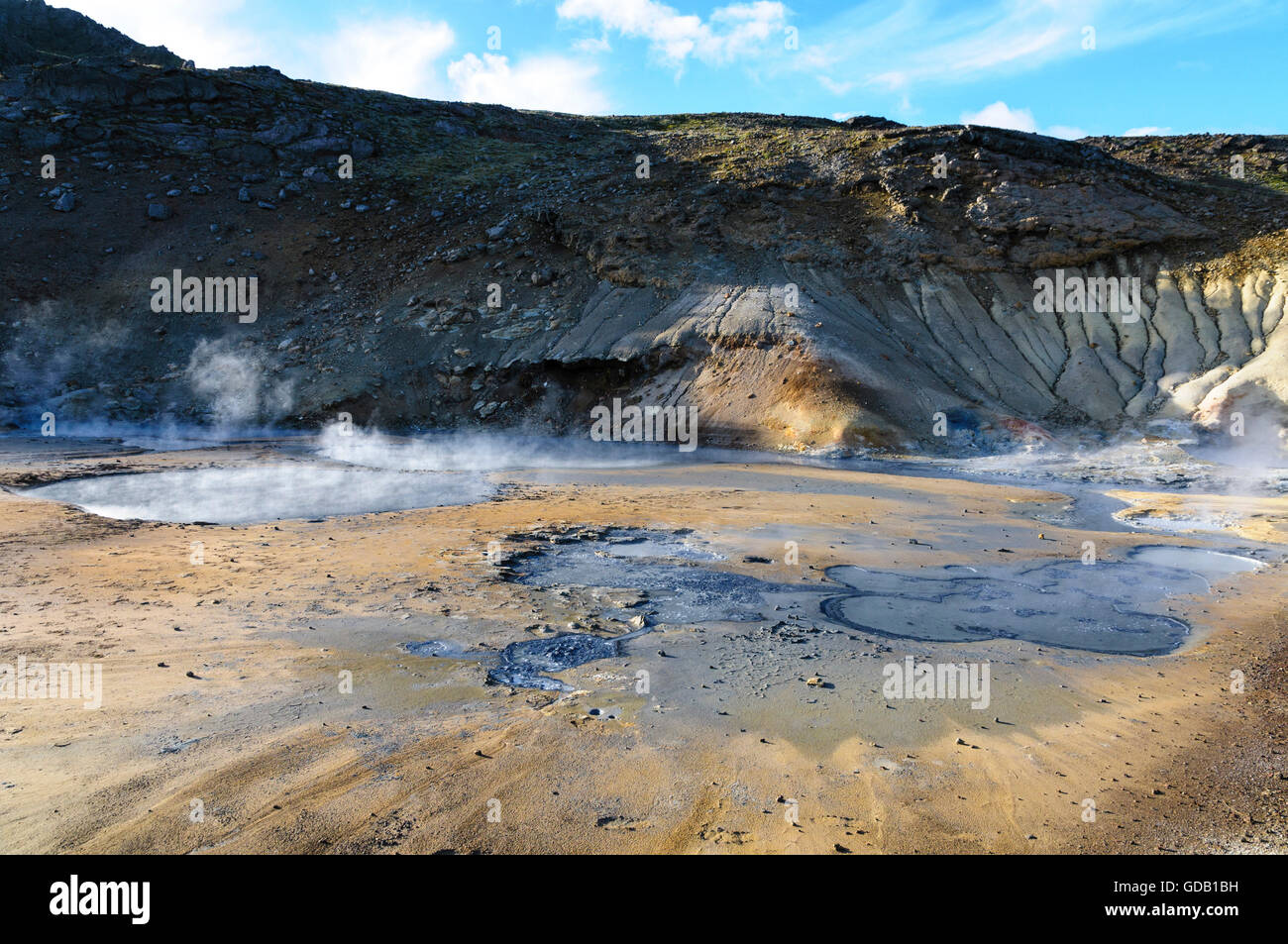 Hot springs and mud pots near Krysuvik,Seltun,peninsula Reykjanes