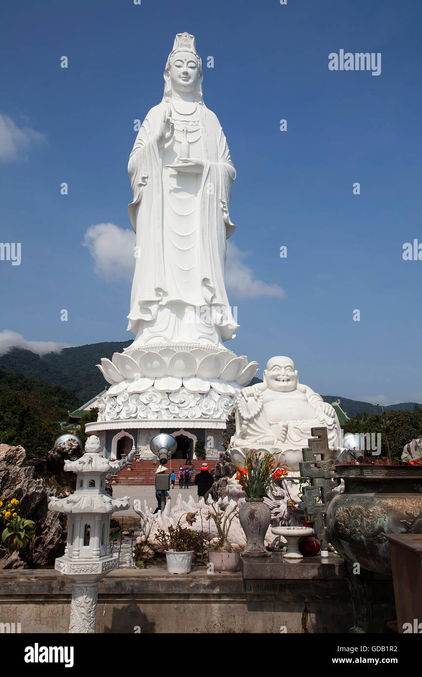 Buddha's statue in the Linh Ung pagoda,Danang,Vietnam,Asia Stock Photo