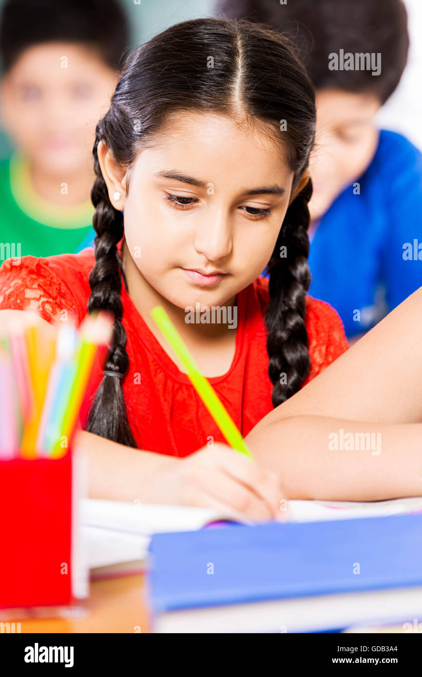 1 child Girl School Student Studying in a Classroom Stock Photo - Alamy
