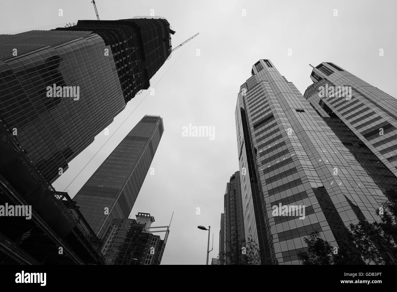 Stock Photo - Beijing, China - October 25, 2015: High rise office buildings at the Central Business District in Beijing, China. Stock Photo