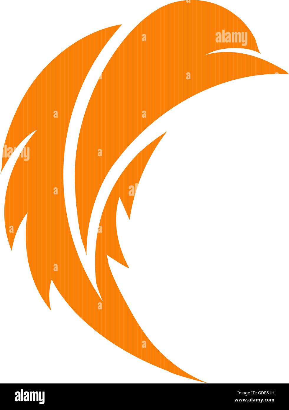 Stylized bird logo. Orange color bird. Stylish bird. Abstract bird. Bird icon. Stock Vector
