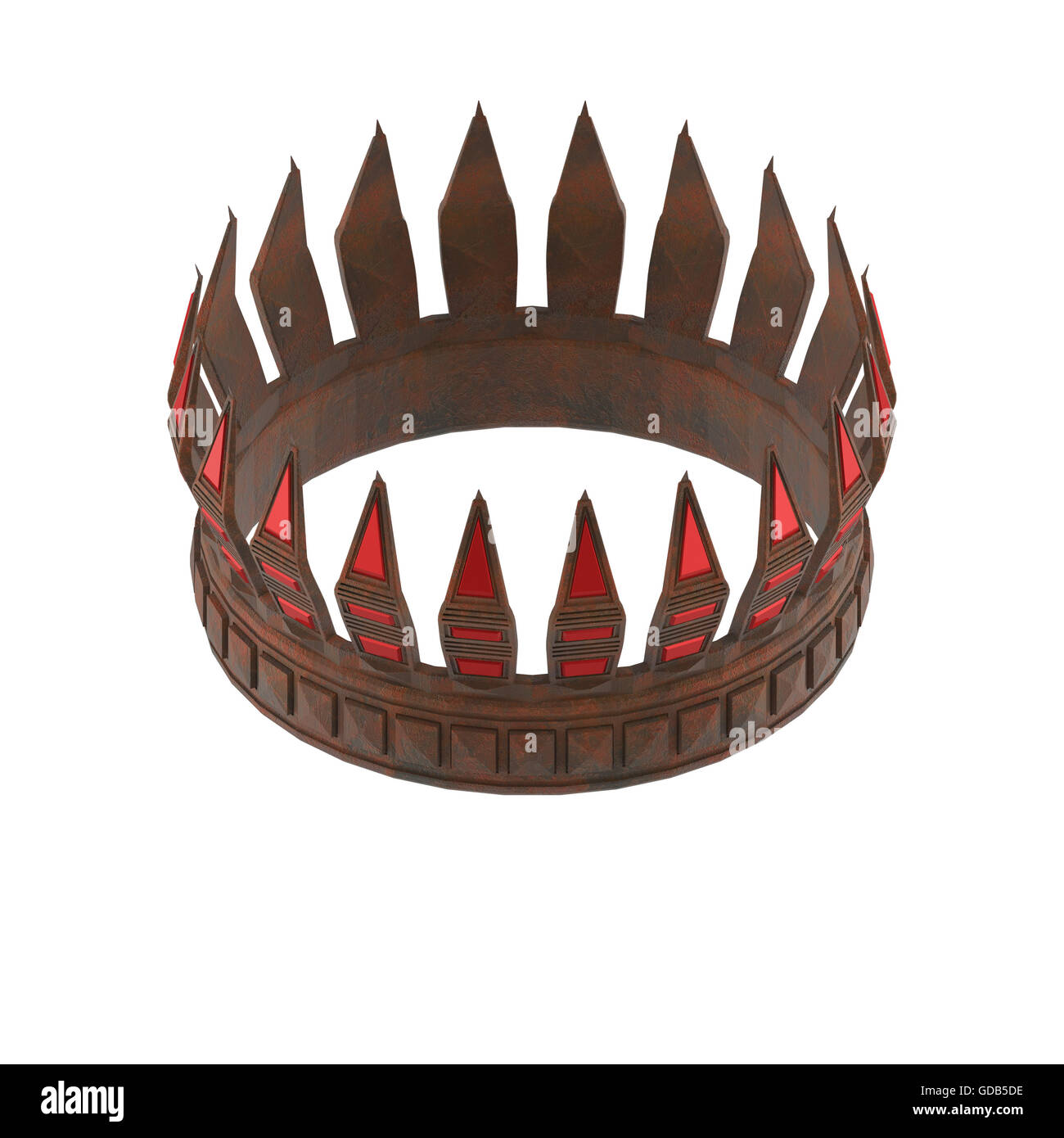 sharp spike metal crown 3d render isolated Stock Photo