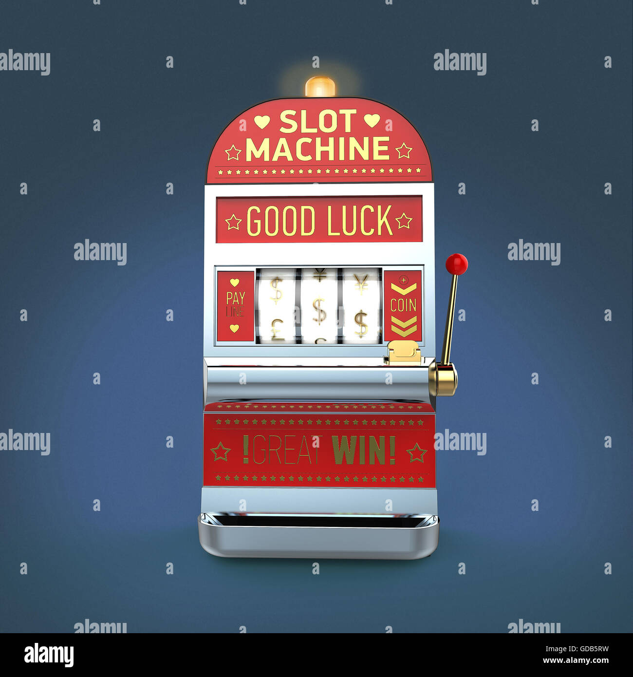 Vintage Classic Slot Machine With Currency Symbols Reels Isolated On