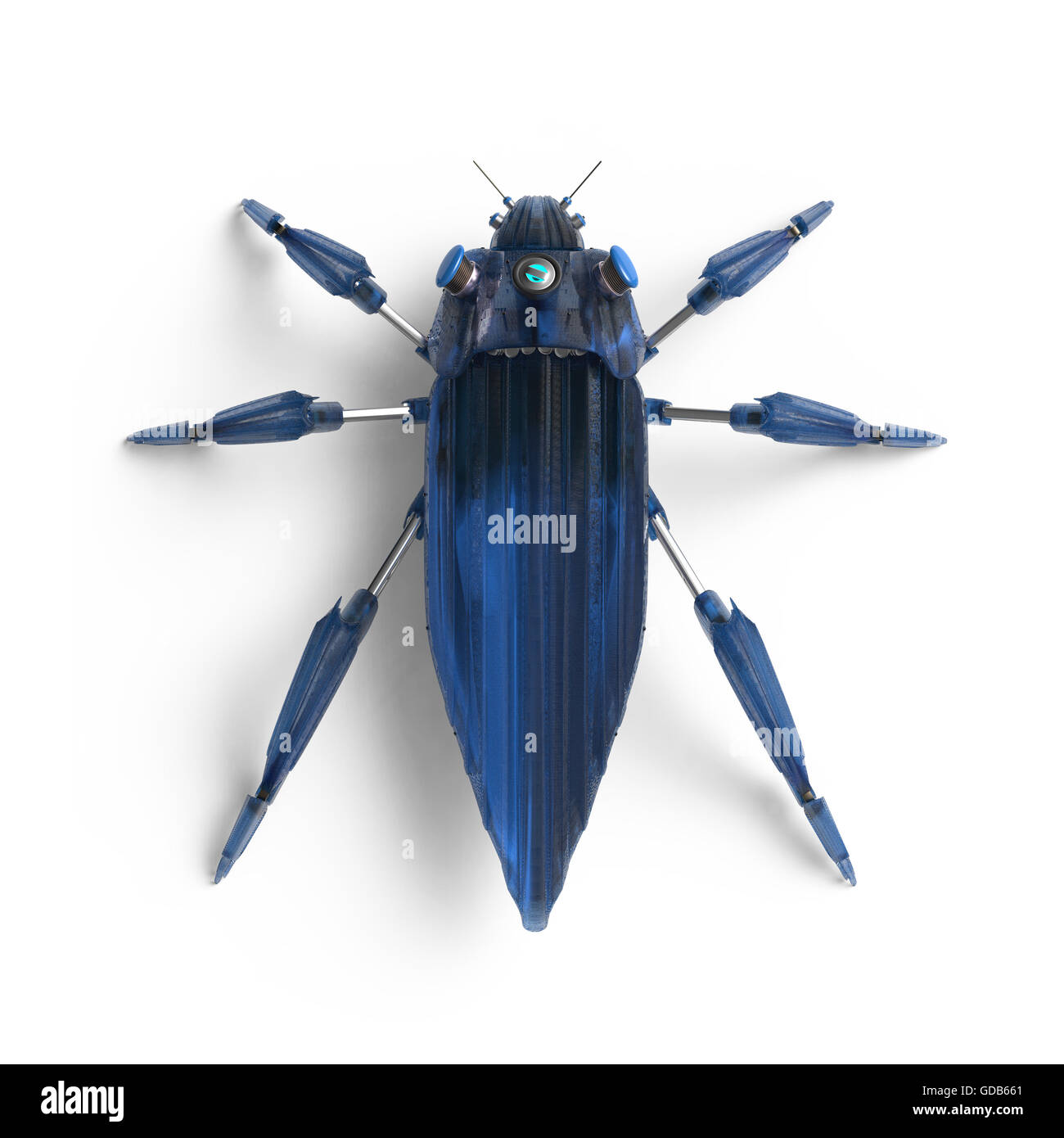 Robot Insect Render top view of artificial, streamline, art deco style, beetle insect robot ...