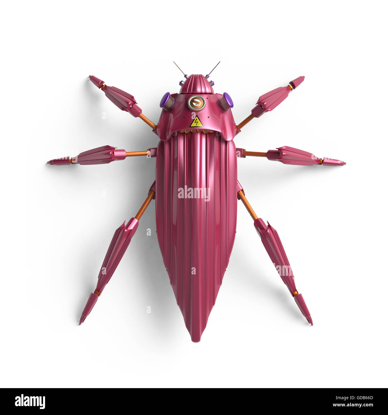 Robot Insect Render top view of artificial, streamline, art deco style, beetle insect robot ...