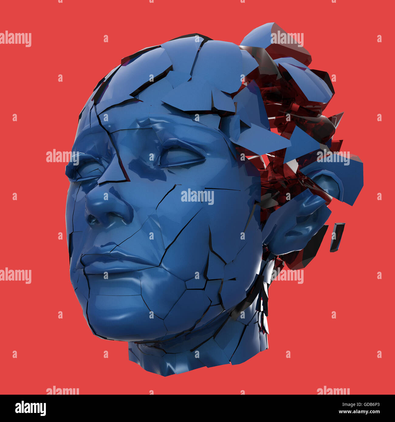 Glossy woman head exploding shuttered - Headache, mental problems ...