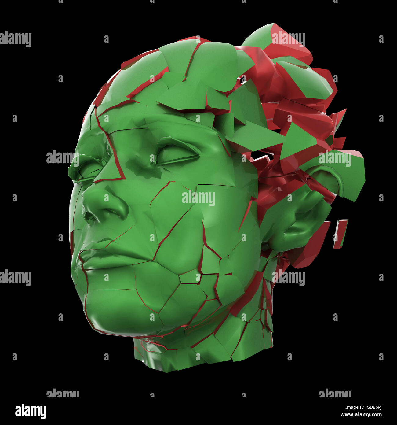 Glossy woman head exploding shuttered - Headache, mental problems ...