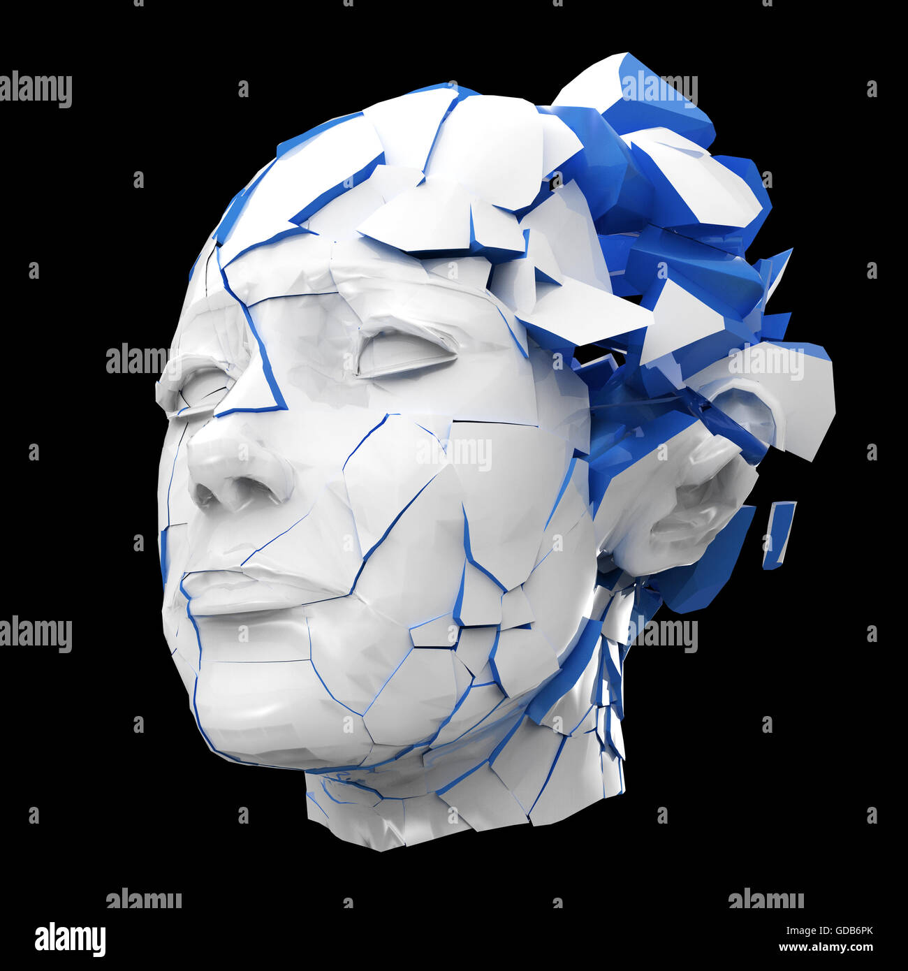 Glossy woman head exploding shuttered - Headache, mental problems ...