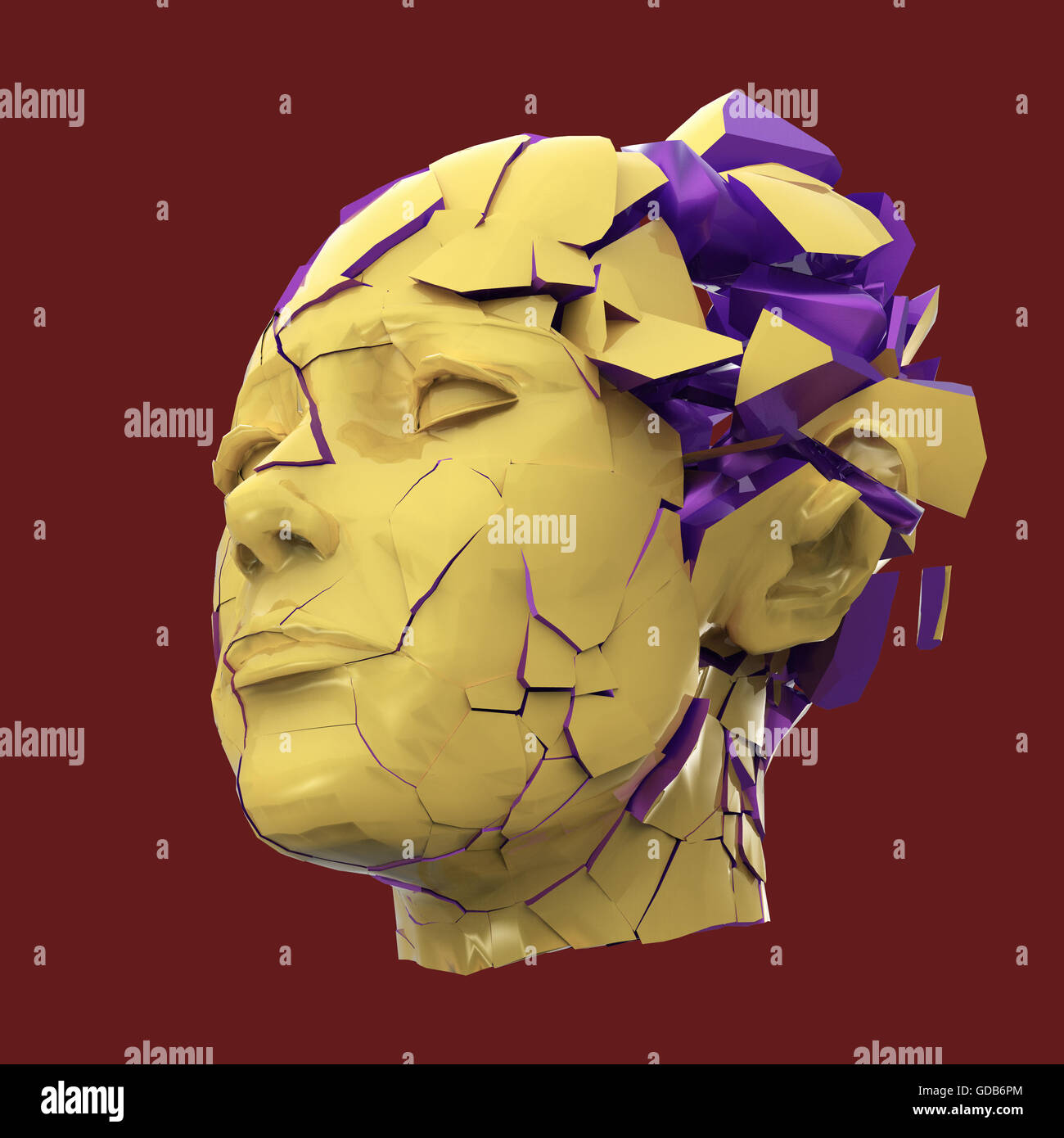 Glossy woman head exploding shuttered - Headache, mental problems ...