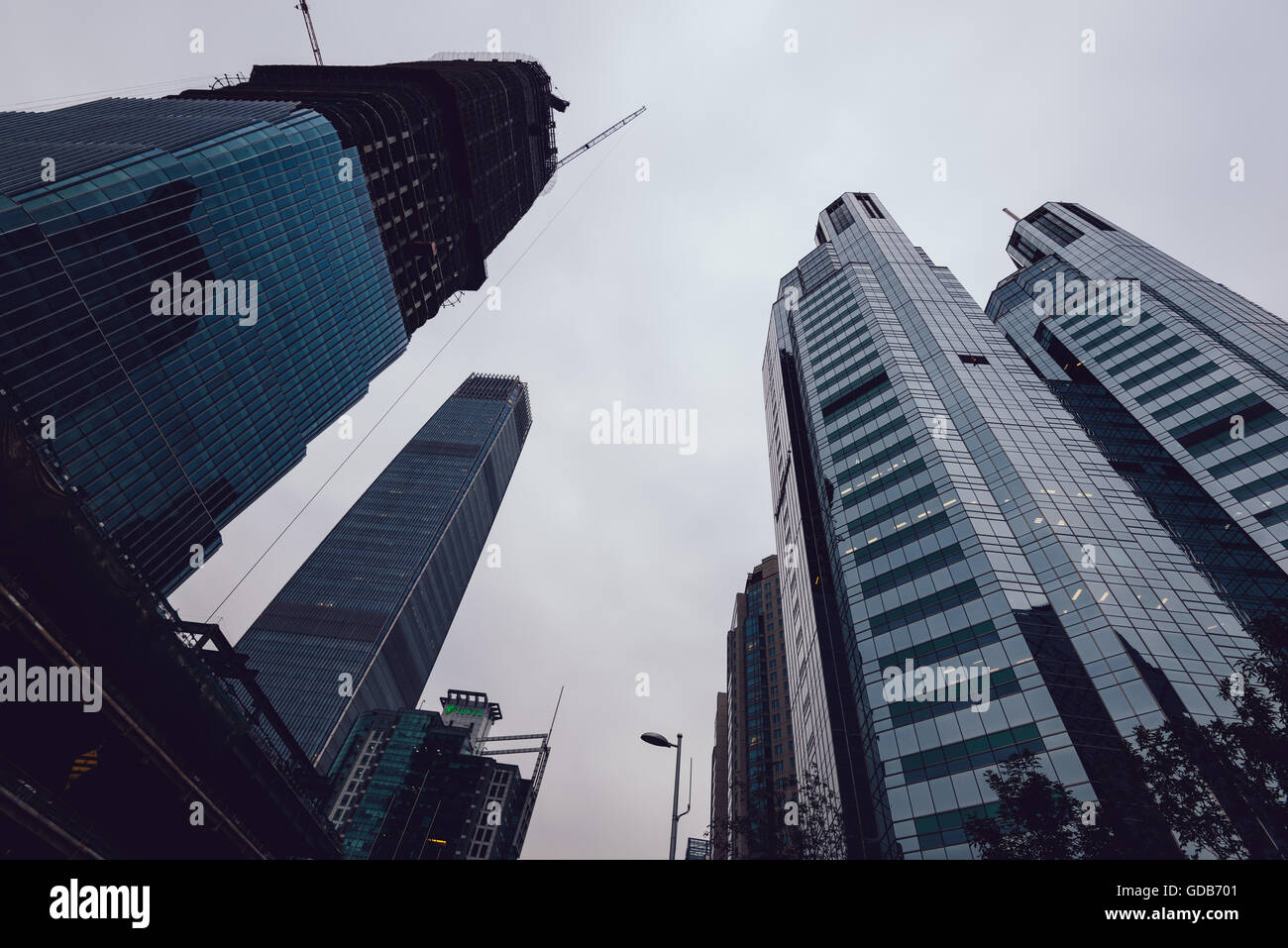Stock Photo - Beijing, China - October 25, 2015: High rise office buildings at the Central Business District in Beijing, China. Stock Photo