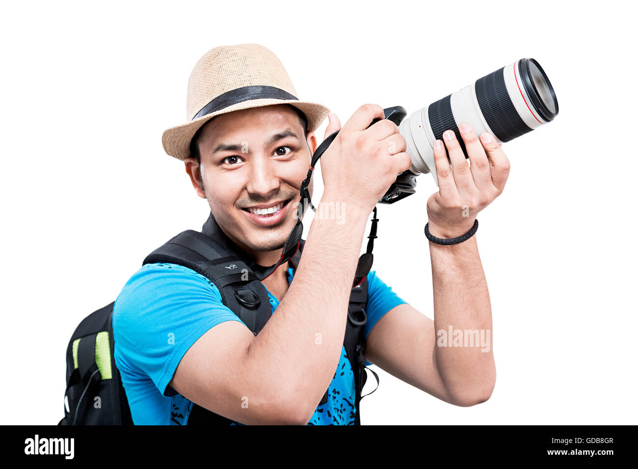 1 Indian Photographer Cameraman Camera Clicking Picture Photography Stock Photo