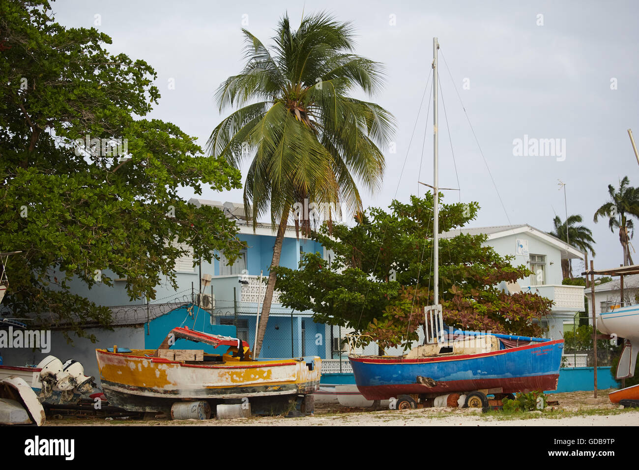The Lesser Antilles Barbados Parish Saint Michael west indies capital Bridgetown coastal beach Brownes beech Carlisle Bay small Stock Photo