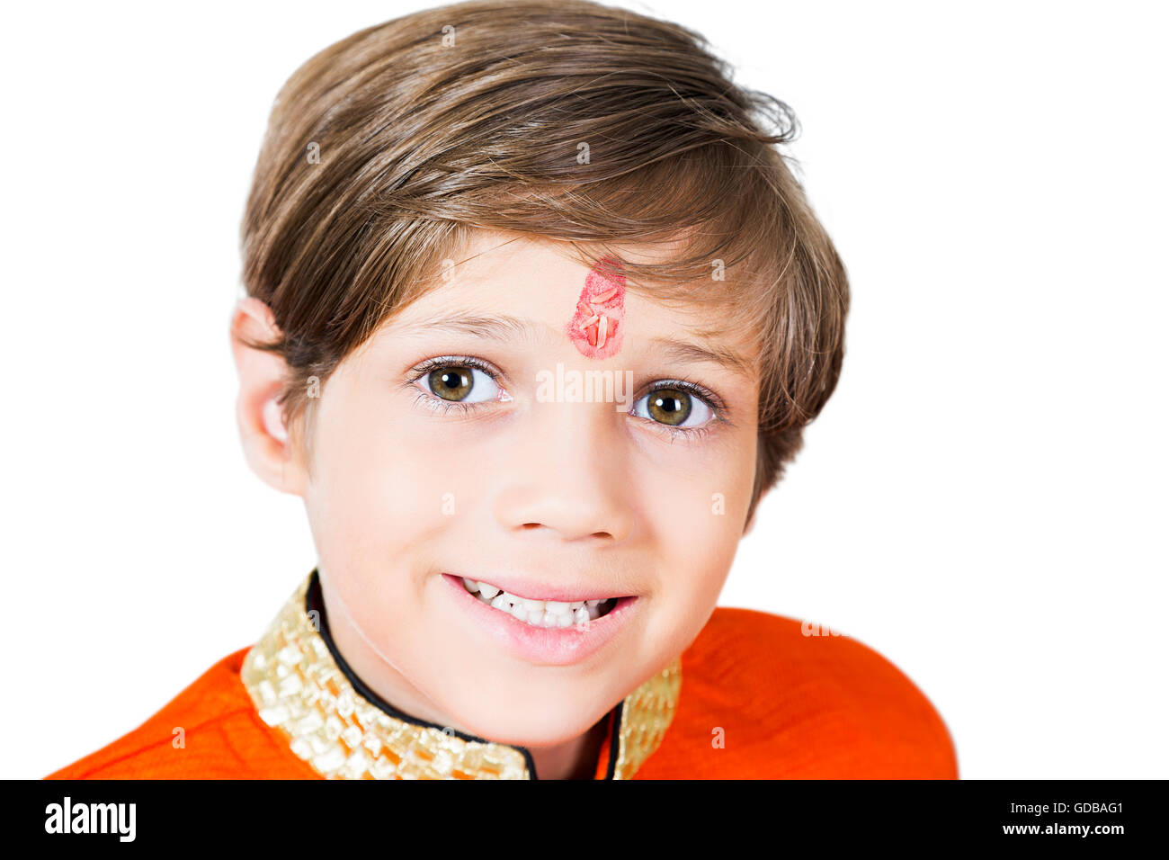 1 indian Kid boy Raksha Bandhan Festival Stock Photo