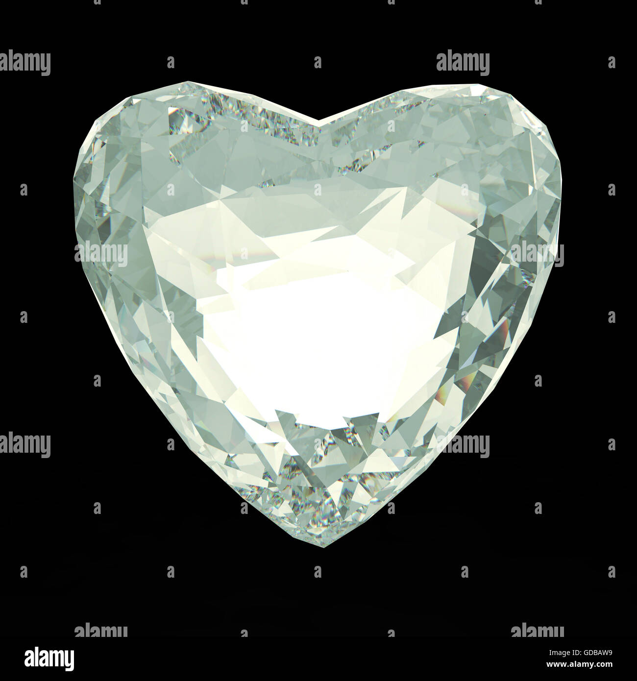 Beautiful low poly white crystal heart isolated on black background ...